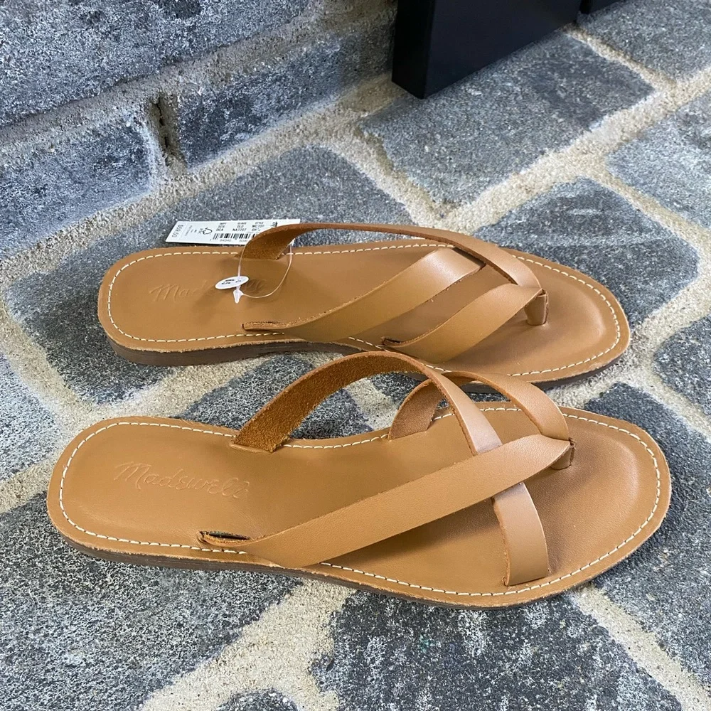 Madewell Leather Camel Boardwalk Sandals Size 6/NWT - Picture 5 of 8